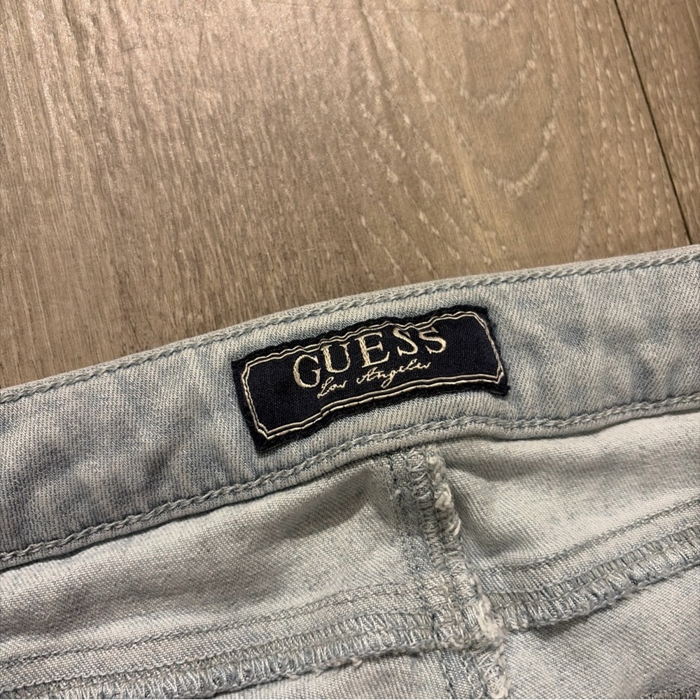 Vtg Guess Jeans Y2K 90s Women’s Low Rise Stretch Capri Pants  Lace Up Sz 28 - Picture 4 of 7